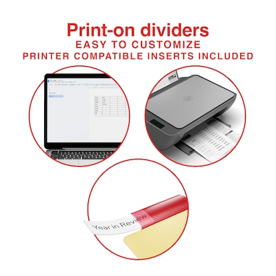 Staples Large Tab Insertable Paper Divider, Assorted Colors, 8-Tabs, 4 Sets (13517/14483)