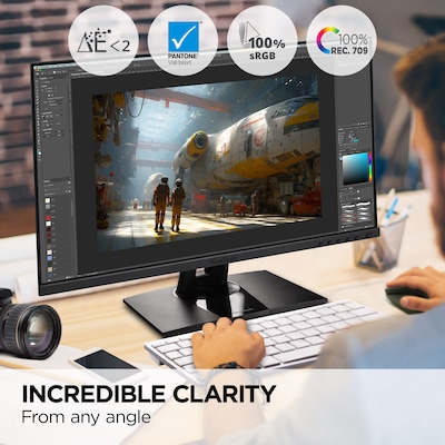 ViewSonic ColorPro 24" FHD 120Hz LED Monitor, Built-in Speakes, Black (VP2456A)