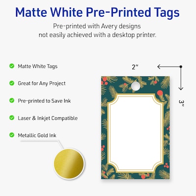 Avery  3 Blank Price & Merchandise Tags, White, 80/Carton (S00-FF4-PRMWT10)