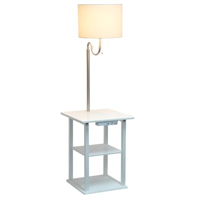 Simple Designs 57 Floor Lamp with Drum Shade, White (LF2016-WHT)
