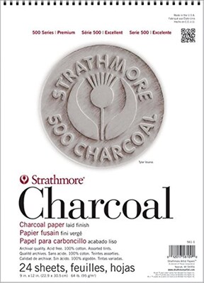 Strathmore 500 Series Charcoal Paper Pads white 9 in. x 12 in. pad of 24 sheets [Pack of 2](PK2-560-1-1)