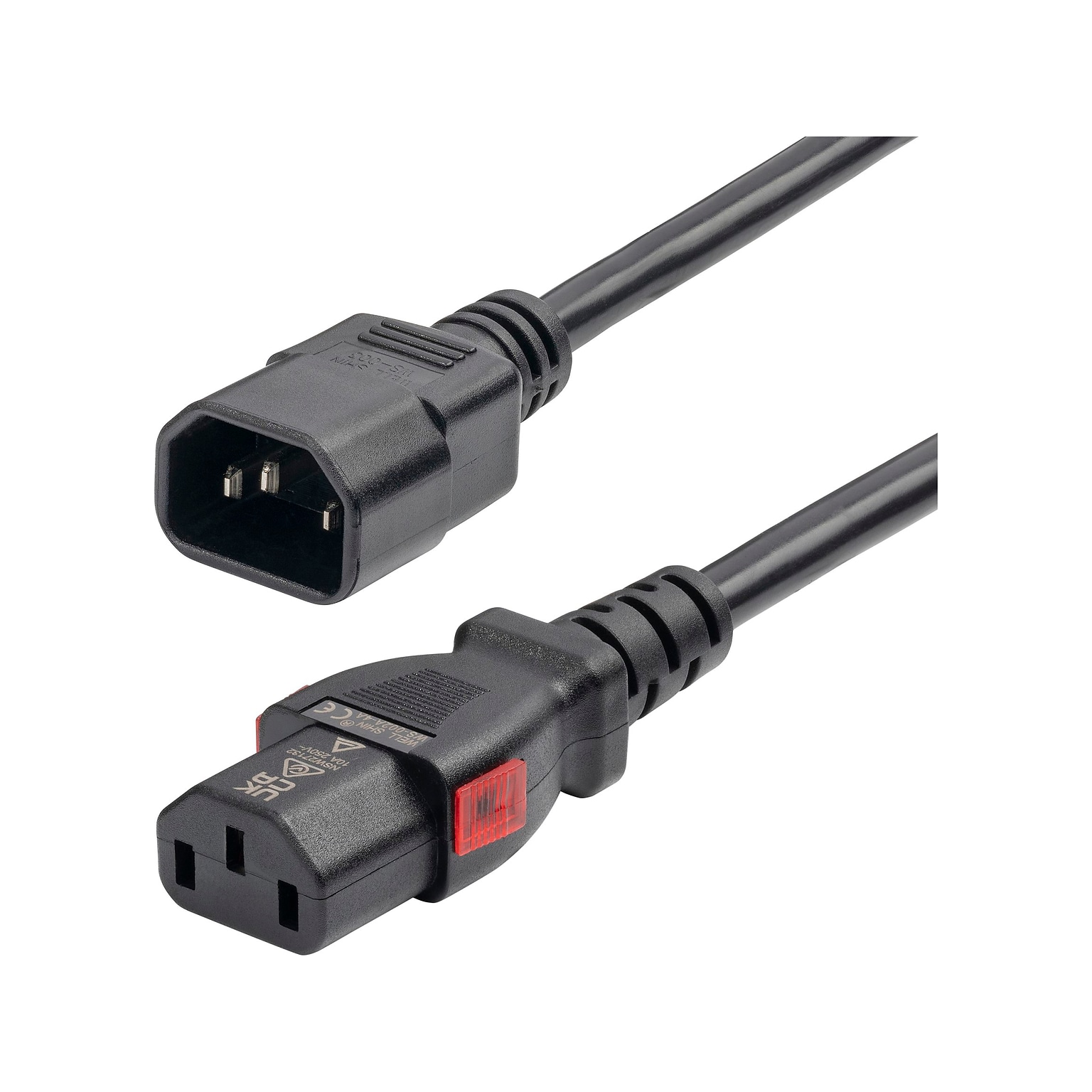 StarTech 4 C14 to Locking C13 Power Cable, Male to Female, Black (87L3-8400-POWER-CORD)