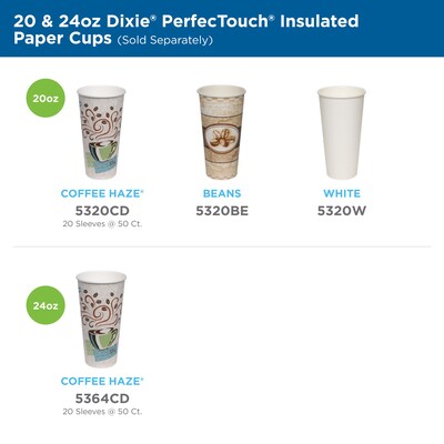 Dixie PerfecTouch Insulated Paper Hot Cups, 20 oz., Coffee Haze, 25/Pack (5320CD)