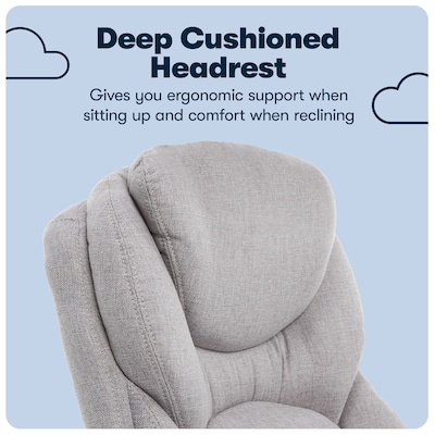 Serta Claremont Ergonomic Fabric Swivel Executive Chair with Back in Motion Technology, Light Gray (44186D)