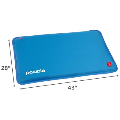 Pawple Dog Cooling Bed Mat for Kennels, Crates and Beds w/ Thick Foam Base, 44 x 32, Blue (PAWCLPD