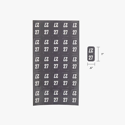 Medical Arts Press Smead Compatible 2027 Year Label, 1 x 1/2, Gray, 250/Pack