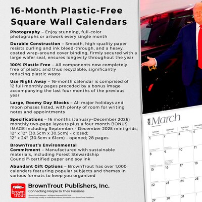 2026 BrownTrout President Donald J. Trump 12" x 12" Monthly Wall Calendar (9798330705184)