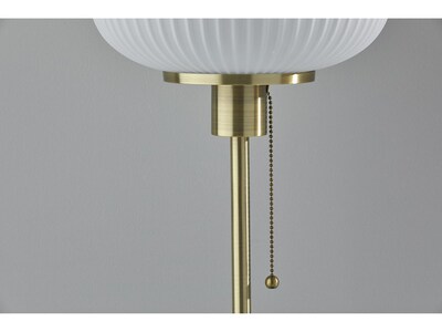 Adesso Hazel Incandescent Table Lamp, Antique Brass/Frosted White (4277-21)