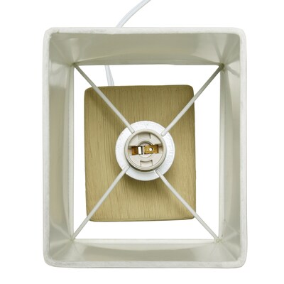 Simple Designs Petite Faux Stone Table Lamp Fabric Shade, Beige with White Shade (LT2072-BGE)