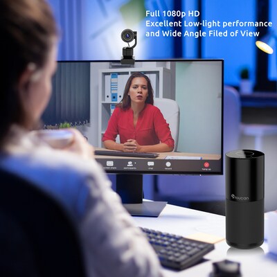 Toucan Video Conference System HD - Conference Speaker and 4 Microphones with detachable 1080P HD Camera - Black (TCSC100KU)