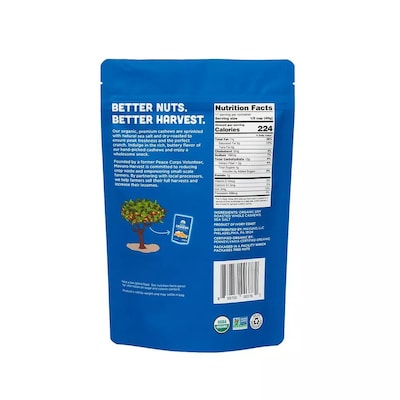 Mavuno Harvest Organic Dry Roasted Sea Salt Flavored Cashews, 1 lb. Bag (MAHW-SSCASH1LB)