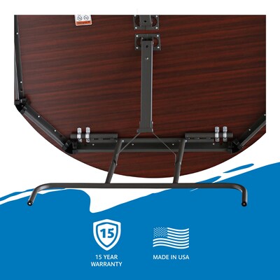 ICEBERG Premium Folding Table, 60"Dia., Mahogany (55264)