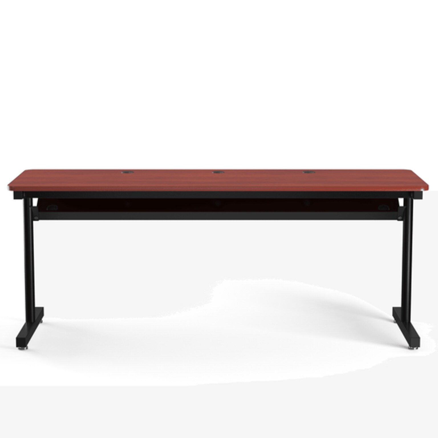 VersaDesk 72W Basic Computer Table, Cherry/Black (BCT7224-BC)