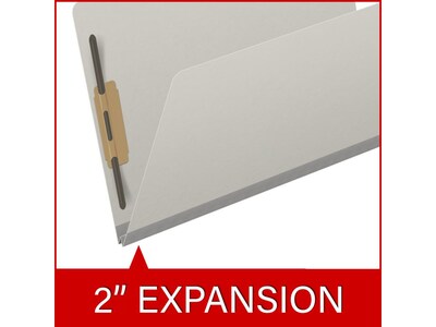 Medical Arts Press Pressboard Classification Folder, 2" Expansion, Legal Size, Gray, 25/Box (DV-T52-02-3GRY)