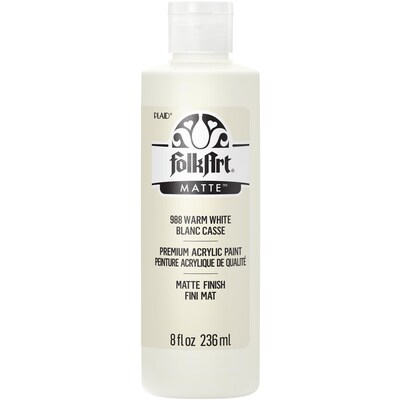 FolkArt Acrylic Paint Matte, 8oz., Warm White, 3/Pack(FLK988-3)