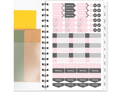 2025 Cambridge Alicia 5.5" x 8.5" Weekly & Monthly Planner, Poly Cover, Pink/Black (1726-200-25)