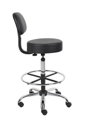 Boss CareSoft Medical/Drafting Stool with Back Cushion; Black
