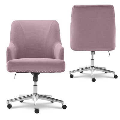 Serta Style Leighton Fabric Swivel Home Office Chair, Lilac (47925D)