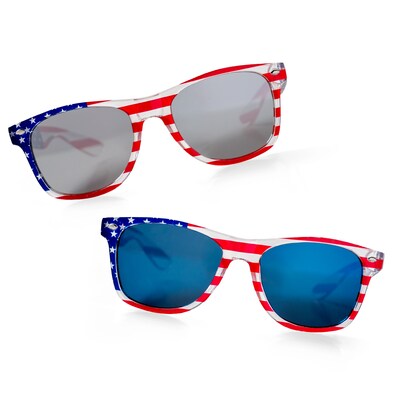Stars and Stripes Patriotic Mirrored Sunglasses 2PC set