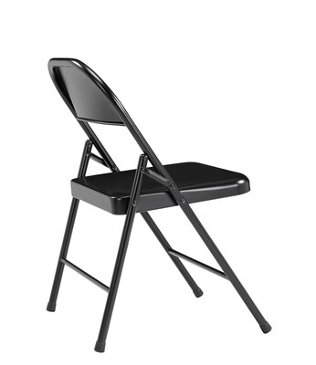 NPS Commercialine 900 Series Vinyl Upholstered Commercialine Folding Chairs, Black, 4 Pack (910/4)