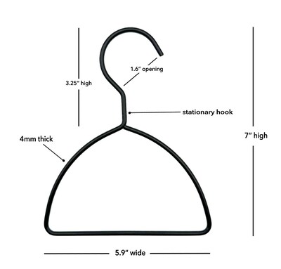 Nahanco Metal Clothes Hangers, Black, 10/Carton (AHLHMB10)