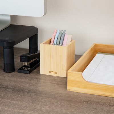 Mind Reader Wood Pen Cup Holder, Brown (BMPEN-BRN)