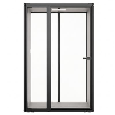 Uncaged Ergonomics Modular Acoustic Office Pod with Ventilation, Lighting and Power, Working, Black (POD-W-black)