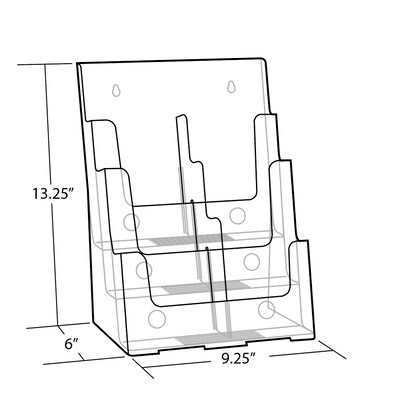 Azar Brochure Holder, 9.25" x 13.25", Vertical, Clear Plastic (252379)