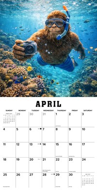 2027 Willow Creek Bigfoot Travels the World 12" x 12" Monthly Wall Calendar, Assorted Colors (59210)