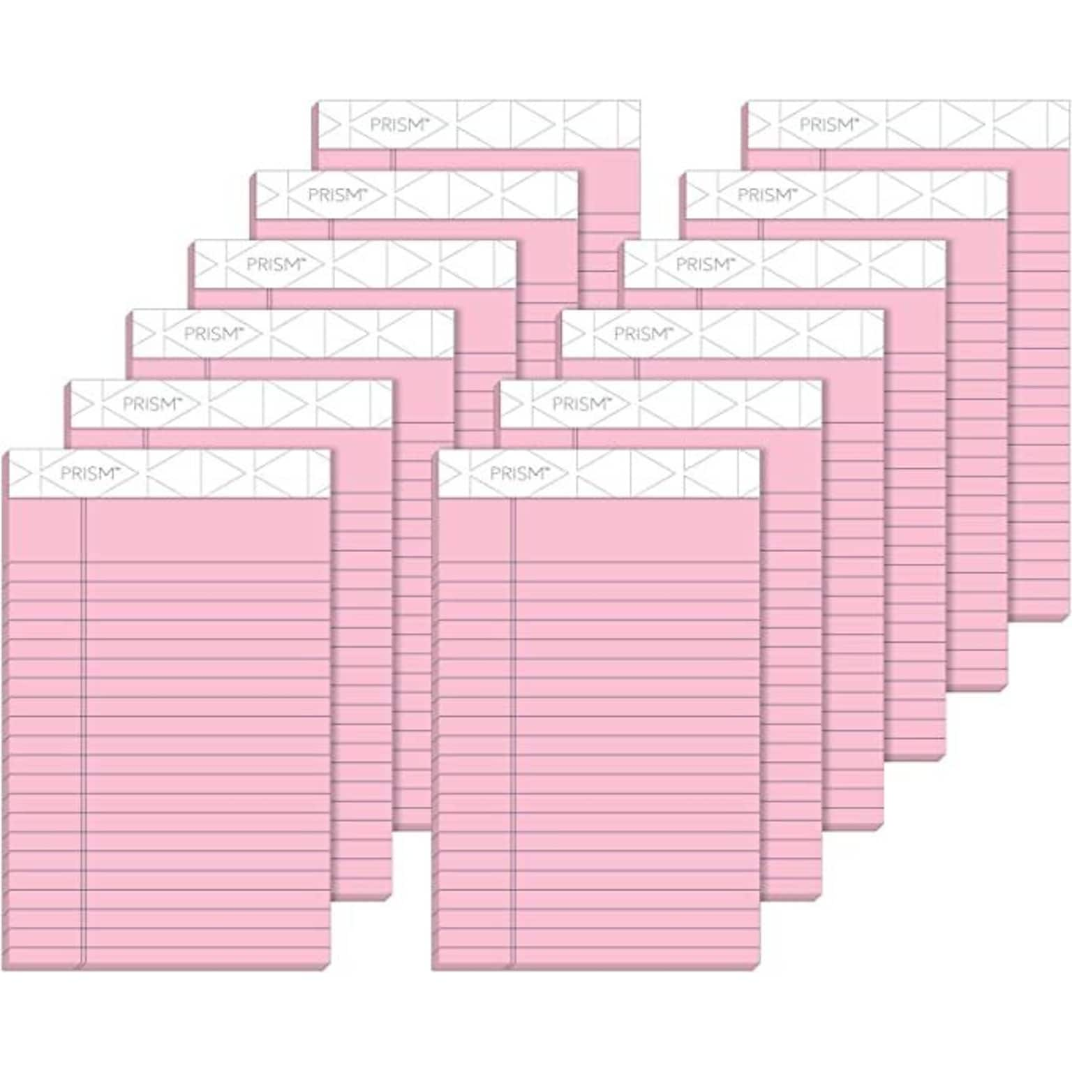 TOPS Prism+ Legal Notepads, 5 x 8, Narrow Ruled, Pink, 50 Sheets/Pad, 12 Pads/Pack (63050)