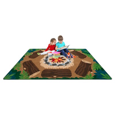 Joy Carpets Campfire Fun Nylon 7'8" x 10'9" Machine Tufted Rug, Multicolored (2015D)