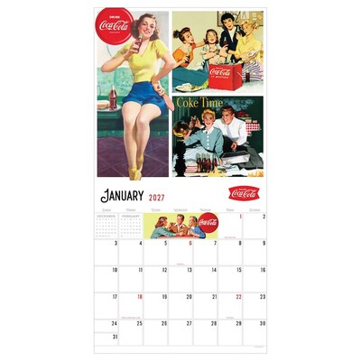 2027 TF Publishing Coke: Vintage Nostalgia 12 x 12 Monthly Wall Calendar, Multicolored (27-1106)