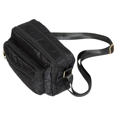 Nicci Polyester Cross-Body Quilted Bag, Black (CBMGN01-BLK)