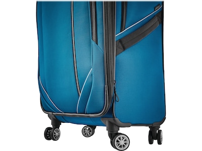 American Tourister Zoom Turbo Polyester 4-Wheel Spinner Luggage, Teal Blue (131400-1855)