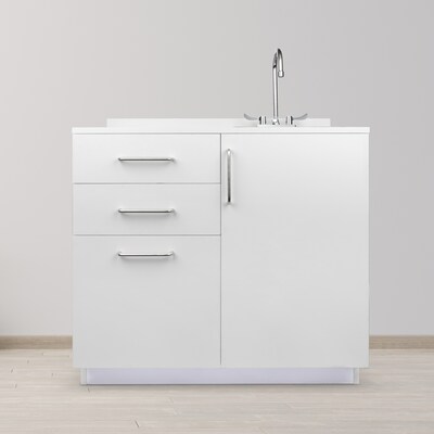 Viva Comfort 36.32"H x 36"W Exam Room Medical Cabinet With Sink, 3-Drawers, Gray (ADI902-B-36-R-GRY)