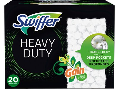 Swiffer Sweeper Heavy-Duty Dry Cloth Refill, Gain Scent, White, 20/Pack (94136)