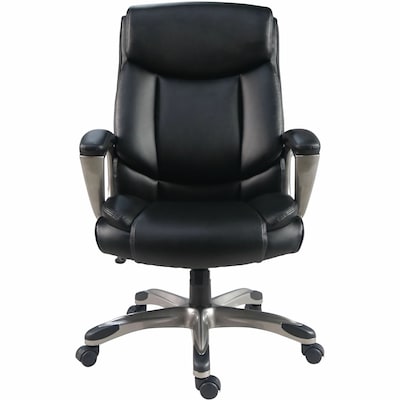 Lorell Sera Polyurethane Swivel Executive Chair, Black (LLR63270)