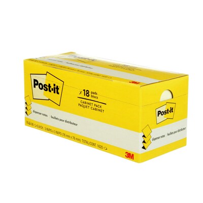 Post-it® Pop-up Notes, 3 x 3, Canary Yellow, 90 Sheets/Pad, 18 Pads/Pack (R330-18CP)