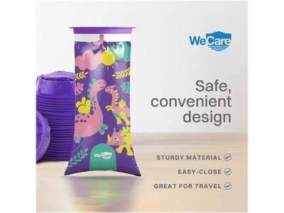 WeCare Dinosaurs Kids' Disposable Emesis Bag for Nausea and Motion Sickness, Multicolor (WC-EMES-D-20)