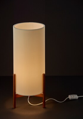 Adesso Sonora 19.75"H Incandescent Table Lamp, Walnut/Off-White (3010-15)