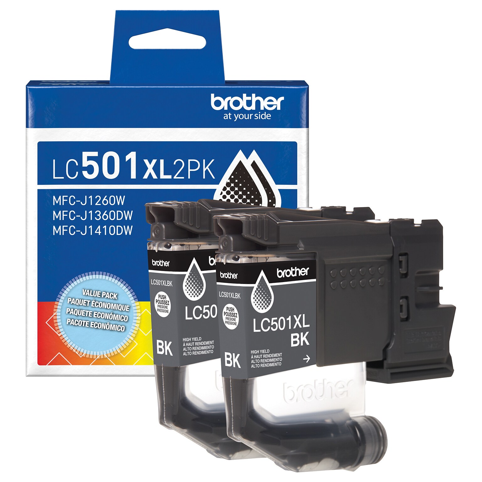 Brother LC501XL Black High Yield Ink Cartridge (LC501XL2PKS)
