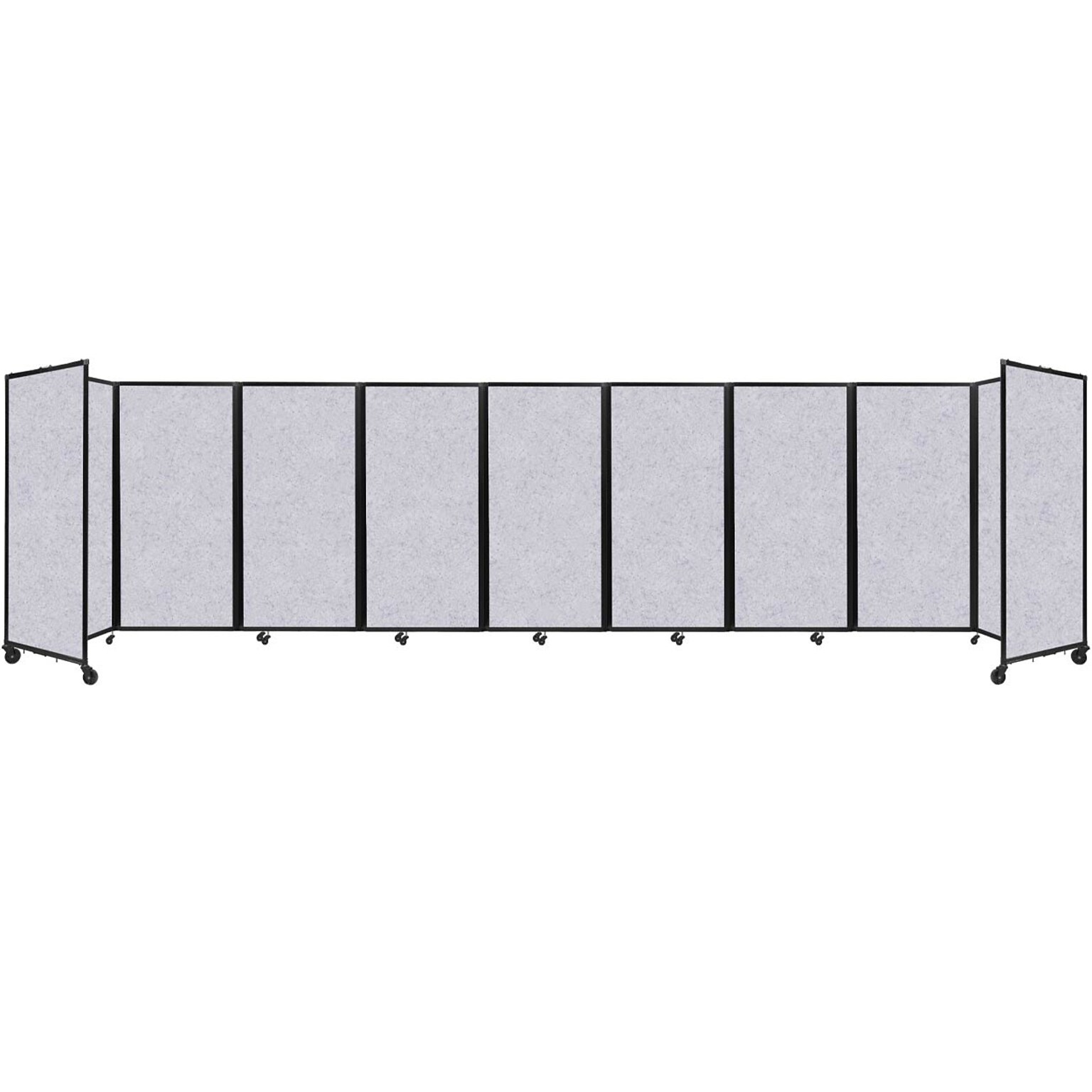 Versare The Room Divider 360 Freestanding Folding Portable Partition, 72H x 300W, Marble Gray SoundSorb Fabric (1932301)
