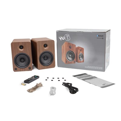 Kanto YU6 YU6WALNUT 200W Indoor Shelf Speaker, Walnut