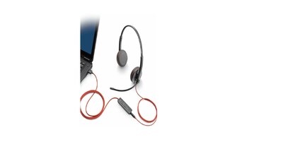 Poly Blackwire C3220 Headset Wired Noise Canceling Headset, Black (8M3U6AA#ABA)