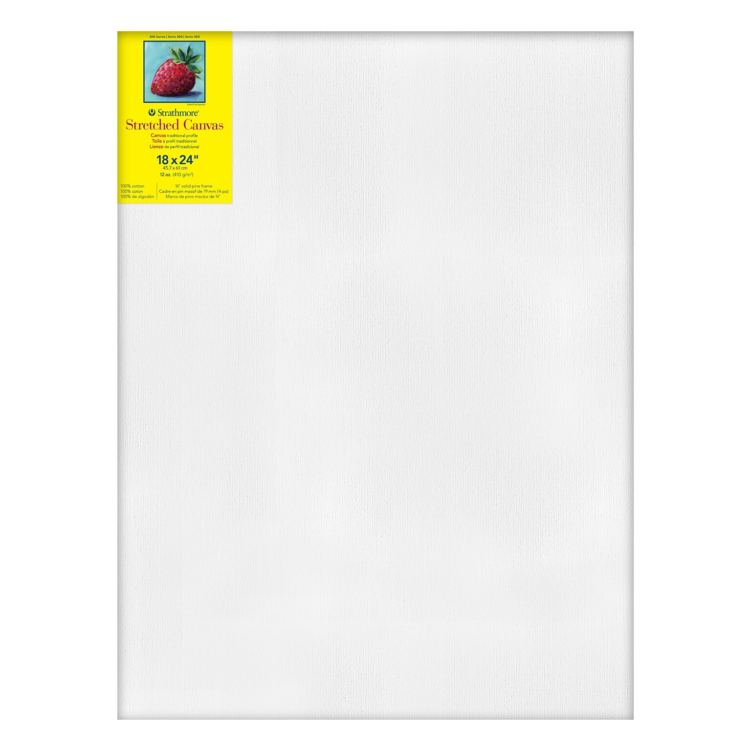 Strathmore 300 Series Primed White Stretched Canvas, 24 x 18 (STT31318)