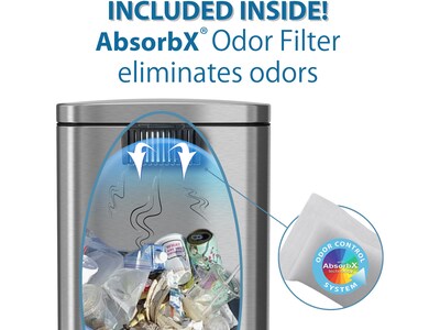 HLS Commercial Stainless Steel Trash Can with Hinged Lid, 8-Gallon, Silver (HLSS08RFR)