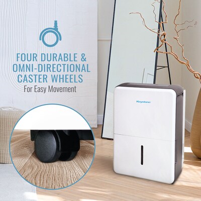 Keystone 50-Pint Portable Dehumidifier, Covers up to 4,500 sq. ft., White (KSTAD504F)
