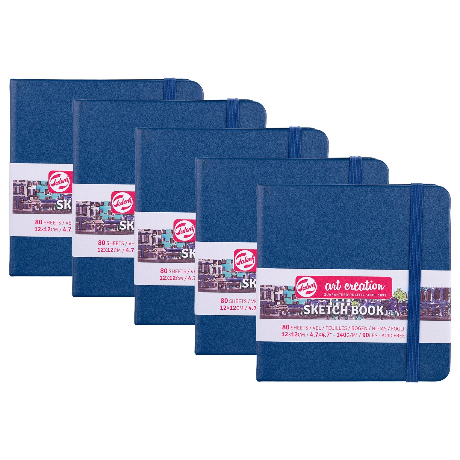 Talens Art Creation 4.7 x 4.7 Sketch Book, 80 Sheets/Book, 5/Bundle (TLN9314234M-5)