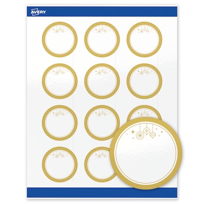 Avery Circle Multipurpose Labels, 2 Dia., White, 120/Pack (19479370537)