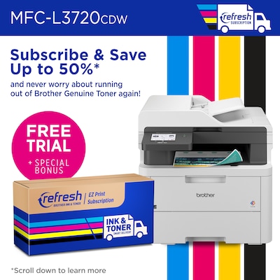 Brother MFC-L3720CDW Laser Printer, All-In-One, Print, Scan, Copy, Fax